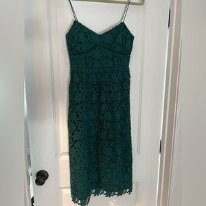 Size 0 club Monaco forest green lace dress